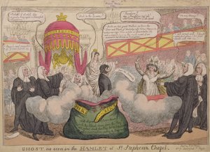 Fantasma como visto em Hamlet de St. Stephens Chapel, pub. 1820 de English School