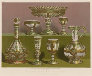 Vidro dourado e esmaltado de The Imperial Manufactory, São Petersburgo de English School