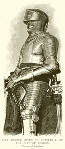 Armadura Dourada dada a Carlos I. Pela Cidade de Londres de English School