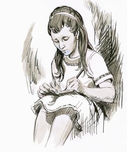 Menina, escrita de English School
