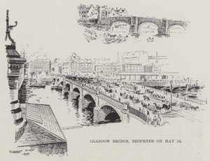 Ponte de Glasgow, reaberta em 24 de Maio (gravura) de English School