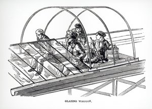 Vagão de vidros usado em Paxtons Crystal Palace, 1850 de English School