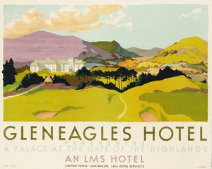 Gleneagles Hotel, cartaz publicitário do LMS, 1924