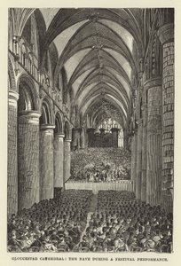 Catedral de Gloucester, a nave durante uma performance de festival de English School