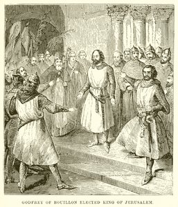 Godfrey de Bouillon eleito rei de Jerusalém de English School