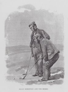 Golfe: Allan Robertson e Tom Morris (litho) de English School