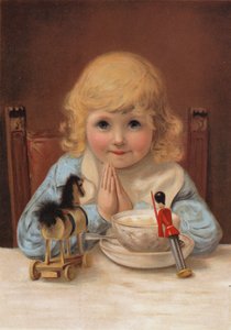 Graça antes das refeições (cromolitografia) de English School