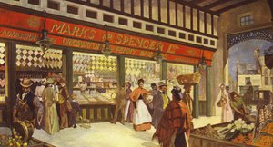 Grainger Market Hall Bazar Newcastle, ainda existe em sua forma original, 1895 de English School
