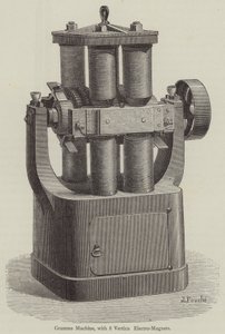 Máquina Gramme, com 8 Electro-Magnets Verticais (gravura) de English School
