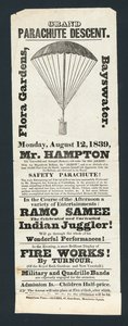Grand Parachute Descent, Flora Gardens, Bayswater, 12 de agosto de 1839 de English School