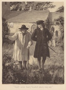 Elegia de Gray: "Haply some hoary head swain may say" (litografia) de English School