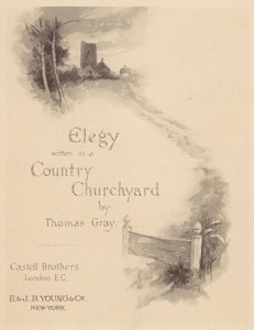 Elegia de Gray: Página de rosto (litografia) de English School