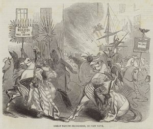Grande Procissão Nativa, em Nova Iorque (gravura) de English School