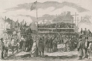 Grande demonstração ao ar livre contra o novo pedágio da ponte do Chelsea de English School