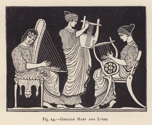 Harpa e Liras Gregas (gravura) de English School