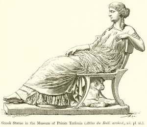 Estátua grega no Museu do Príncipe Torlonia (Atlas du Bull. Archeol., Xii. Pl. Xi)