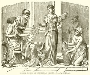 Mulheres Gregas em Deveres Domésticos