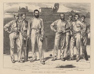 Grupo de jogadores do cavalheiro da rachadura de English School