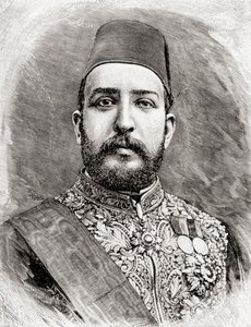 HH Muhammad Tewfik Pasha, Tawfik do Egito, 1890 (gravura em madeira)