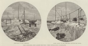 HMS Sanspareil indo contra o Vento (gravura) de English School