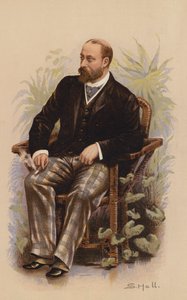 Sua Alteza Real o Príncipe de Gales, futuro Rei Eduardo VII (litografia a cores) de English School