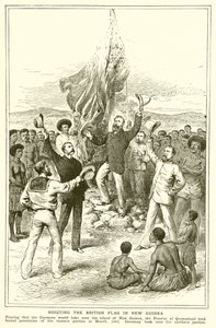 HM Chester, Magistrado de Queensland no içamento da bandeira britânica na Nova Guiné, em março de 1883 de English School
