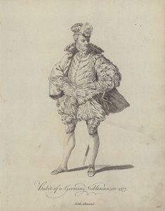 Hábito de um nobre alemão em 1577 (gravura) de English School