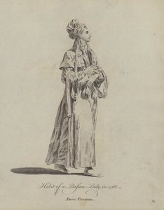 Hábito de uma senhora persa em 1568 (gravura) de English School