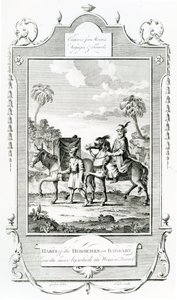 Hábito dos cavaleiros em Barbary, ilustração tirada de Moores Voyages and Travels, de English School