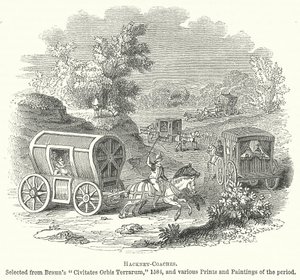 Hackney-Coaches (gravura) de English School