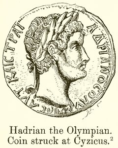 Adriano, o olímpico. Moeda atingiu Cyzicus de English School