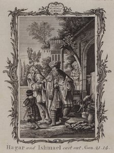Hagar e Ismael expulsos (gravura) de English School