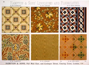 Projetos Hampton & Sons para Linoleums e Floorcloths, tarde C19th de English School