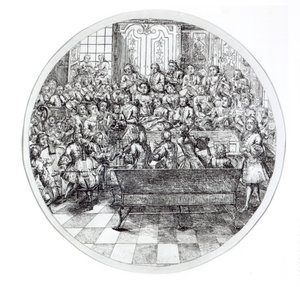 Handel conduzindo um oratório, c.1740 de English School