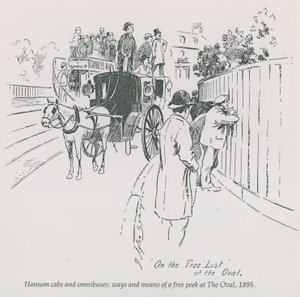 Hansom táxis e omnibuses - formas e meios de uma espiada no The Oval, 1895 de English School