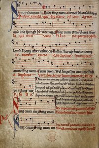 Harl 978 fol.11v Sumer é icúmen in, do Canon de Verão (Reading Rota) (vellum) de English School