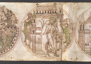 Harley Roll Y 6, Roundel 9, Roundel de St Guthlac (rotulado 