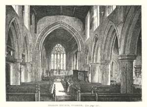 Igreja de Harrow, Interior (gravura) de English School