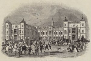 Hatfield House, a Residência do Marquês de Salisbury (gravura) de English School