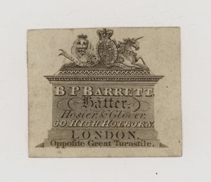 Hatters, BP Barrett, cartão de comércio de English School