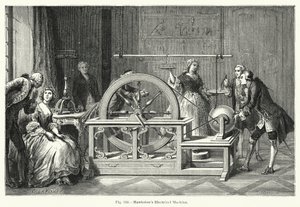 Máquina Eléctrica de Hawksbee (gravura) de English School