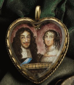 Pingente Memorial Charles II em forma de coração de English School
