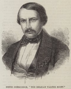 Henri Conscience, "The Belgian Walter Scott" (gravura) de English School