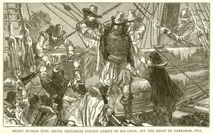 Henry Hudson (o Arctic Explorer) virou à deriva por sua tripulação, ao largo da costa de Labrador, 1611 de English School