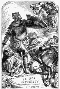 Henry IV (Henry IV) - Ilustração em "Works complete by William Shakespeare" 1866 - As ilustrações e a forma geral desta edição são emprestadas do Shakespeare ilustrado de Cassell, publicado em Londres de English School