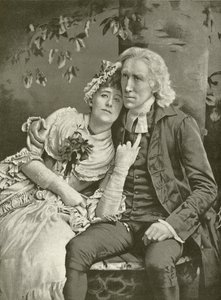 Henry Irving como o vigário e Ellen Terry como Olivia (gravura) de English School