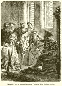Henry VIII. e seu Conselho ordenando a tradução da Bíblia para o inglês de English School