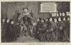 Henrique VIII apresentando uma Carta ao Colégio de Cirurgiões (gravura) de English School