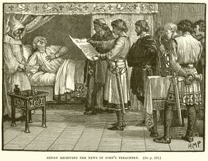 Henry recebendo a notícia de Johns Treachery de English School