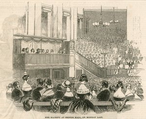 Sua Majestade a Rainha Victoria em Exeter Hall, Strand, Londres de English School